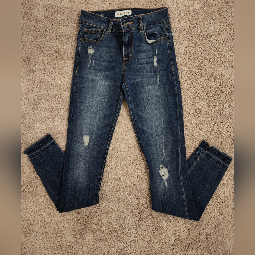 Women's DL1961 Florence Instasculpt Mid Rise Skinny Ripped Jeans Sz. 24